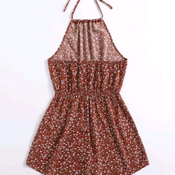 Floral Halter Romper - Picture 2 of 3